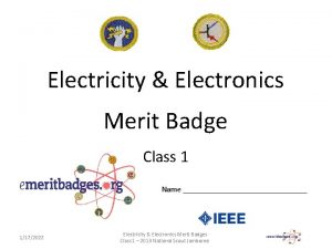 Electricity Electronics Merit Badge Class 1 Name 1172022