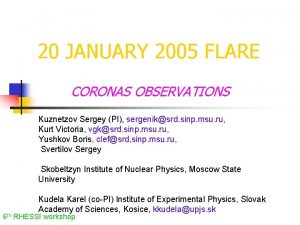 20 JANUARY 2005 FLARE CORONAS OBSERVATIONS Kuznetzov Sergey