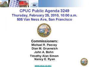 CPUC Public Agenda 3249 Thursday February 25 2010