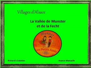 Villages dAlsace La Valle de Munster et de