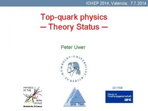 ICHEP 2014 Valencia 7 7 2014 Topquark physics