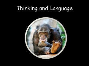 Thinking and Language Cognition The mental activities associated