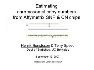 Estimating chromosomal copy numbers from Affymetrix SNP CN