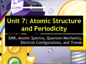 Unit 7 Atomic Structure and Periodicity EMR Atomic