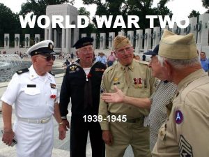 WORLD WAR TWO 1939 1945 Key ideas Hitler
