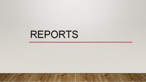 REPORTS ISSR INCOME AND SPENDING STATUS REPORT Each