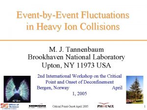 EventbyEvent Fluctuations in Heavy Ion Collisions M J