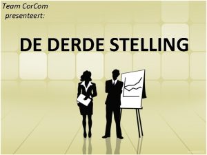 Team Cor Com presenteert DE DERDE STELLING Stelling