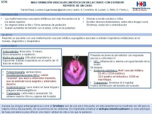 5770 MALFORMACIN VASCULAR LINFTICA EN UN LACTANTE CON