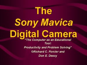 The Sony Mavica Digital Camera The Computer as