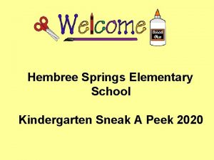 Hembree Springs Elementary School Kindergarten Sneak A Peek