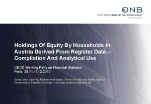 Holdings Of Equity By Households In Austria Derived