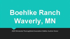 Boehlke Ranch Waverly MN 2020 Minnesota Thoroughbred Association
