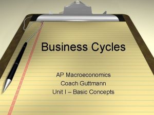 Business Cycles AP Macroeconomics Coach Guttmann Unit I