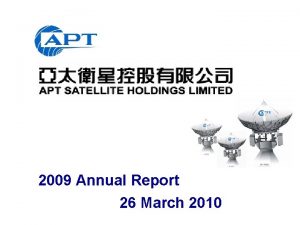 2009 Annual Report 26 March 2010 u Financial