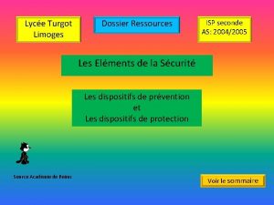 Lyce Turgot Limoges Dossier Ressources ISP seconde AS