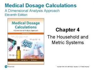 Medical Dosage Calculations A Dimensional Analysis Approach Eleventh