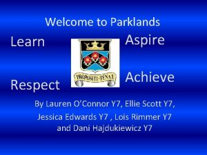 Welcome to Parklands Learn Respect Aspire Achieve By