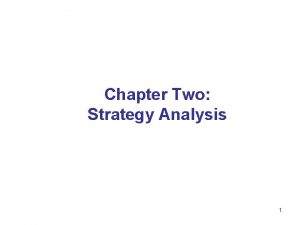 Chapter Two Strategy Analysis 1 Strategy Analysis Definition