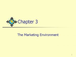 Chapter 3 The Marketing Environment 1 Marketing Environment