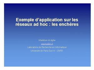 Exemple dapplication sur les rseaux ad hoc les