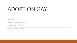 ADOPTION GAY MEMBERS SANDRA CASTIBLANCO LAURA ABAUNZA GEHIDY