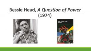 Bessie Head A Question of Power 1974 Head