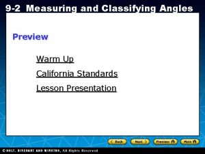 9 2 Measuring and Classifying Angles Preview Warm