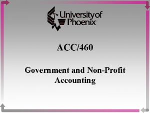 ACC460 Government and NonProfit Accounting WEEK ONE Accounting