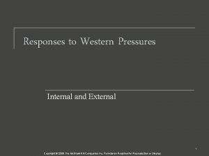 Responses to Western Pressures Internal and External 1