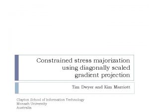Constrained stress majorization using diagonally scaled gradient projection