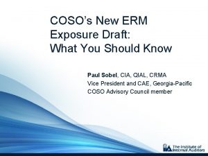 COSOs New ERM Exposure Draft What You Should