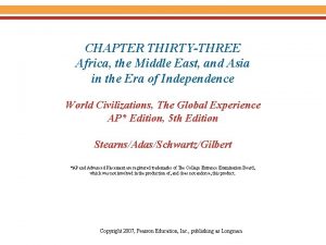 CHAPTER THIRTYTHREE Africa the Middle East and Asia