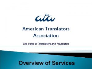 American Translators Association The Voice of Interpreters and
