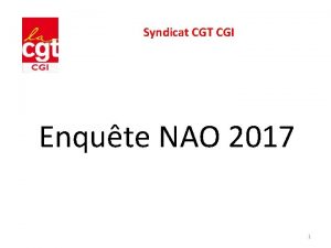 Syndicat CGT CGI Enqute NAO 2017 1 Syndicat