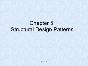Chapter 5 Structural Design Patterns UNITV 1 Objectives