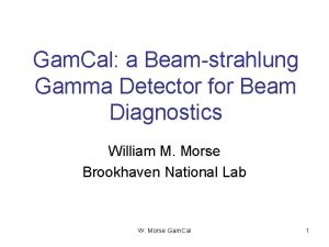 Gam Cal a Beamstrahlung Gamma Detector for Beam