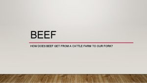 BEEF HOW DOES BEEF GET FROM A CATTLE