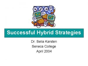 Successful Hybrid Strategies Dr Selia Karsten Seneca College