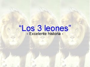 Los 3 leones Excelente historia En la selva