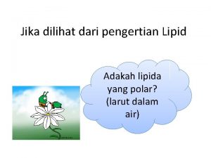 Jika dilihat dari pengertian Lipid Adakah lipida yang