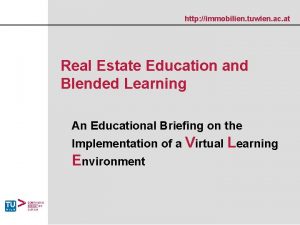 http immobilien tuwien ac at Real Estate Education