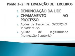 Ponto 3 2 INTERVENO DE TERCEIROS 1 2