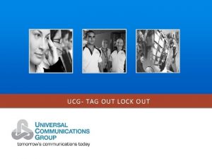 UCG TAG OUT LOCK OUT 1 2 3