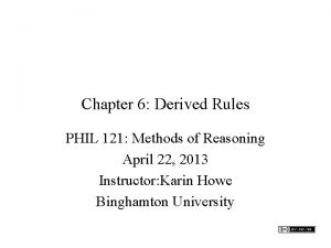 Chapter 6 Derived Rules PHIL 121 Methods of