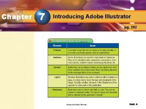 Chapter 7 Introducing Adobe Illustrator pg 292 Design