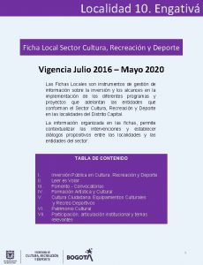 Localidad 10 Engativ Ficha Local Sector Cultura Recreacin