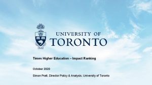 Times Higher Education Impact Ranking October 2020 Simon