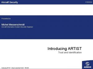 Aircraft Security 1182022 Presented by Michel Messerschmidt Aircraft