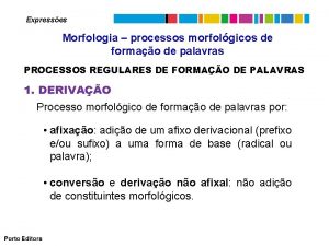 Expresses Morfologia processos morfolgicos de formao de palavras